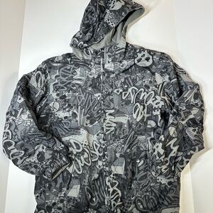 Athletech Black and Gray Hooded Jacket 10 12 boys EUC